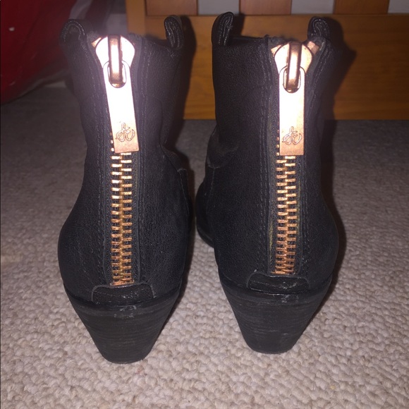 Sam Edelman black leather zip ankle booties - Picture 4 of 6